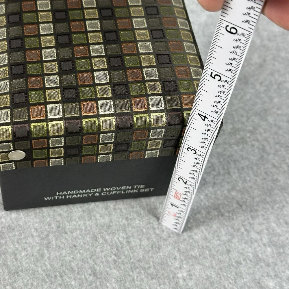 Alexander Julian Colours Tie Hanky Cufflinks Set Geometric Woven‎ Boxed 58x3.75